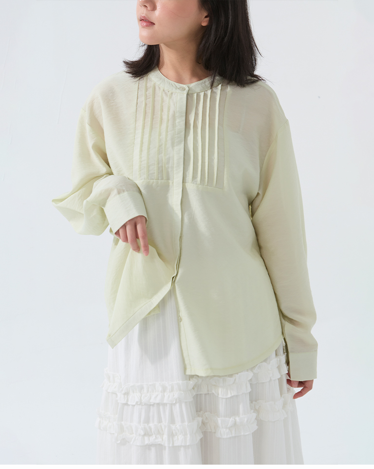 クルーネックシアーシャツ2色展開