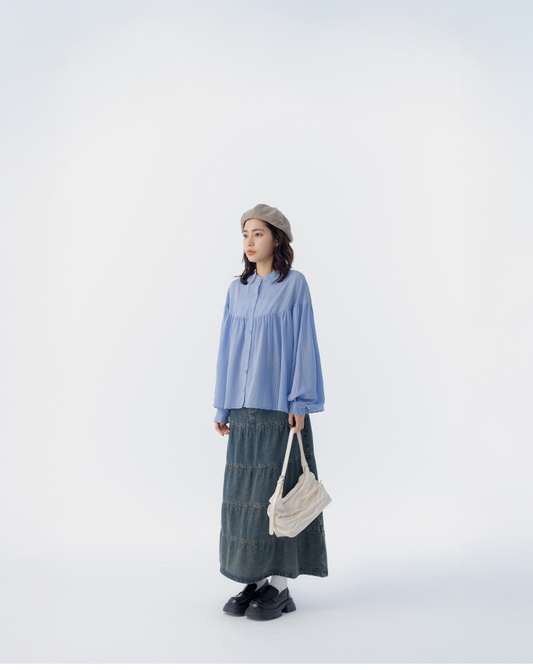 ミニチェック柄シャツ 2色展開