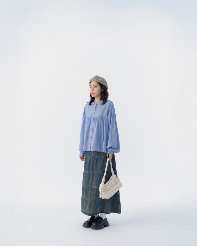 ミニチェック柄シャツ 2色展開