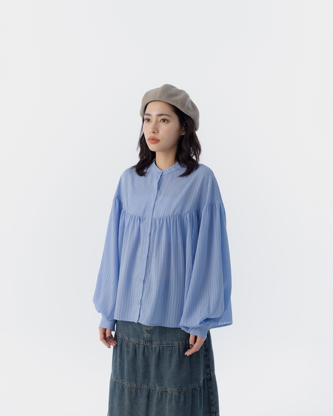 ミニチェック柄シャツ 2色展開