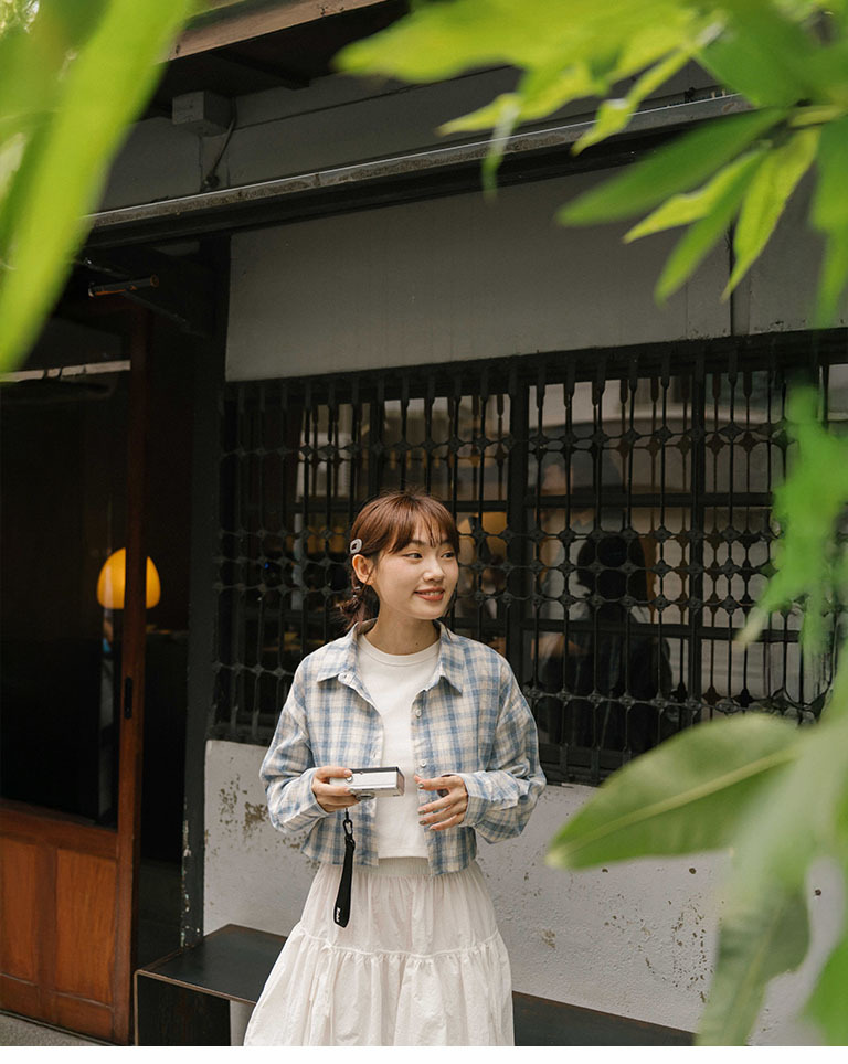 チェッククロップドシャツ