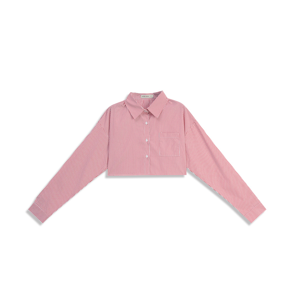 ストライプショート丈シャツ 2色展開