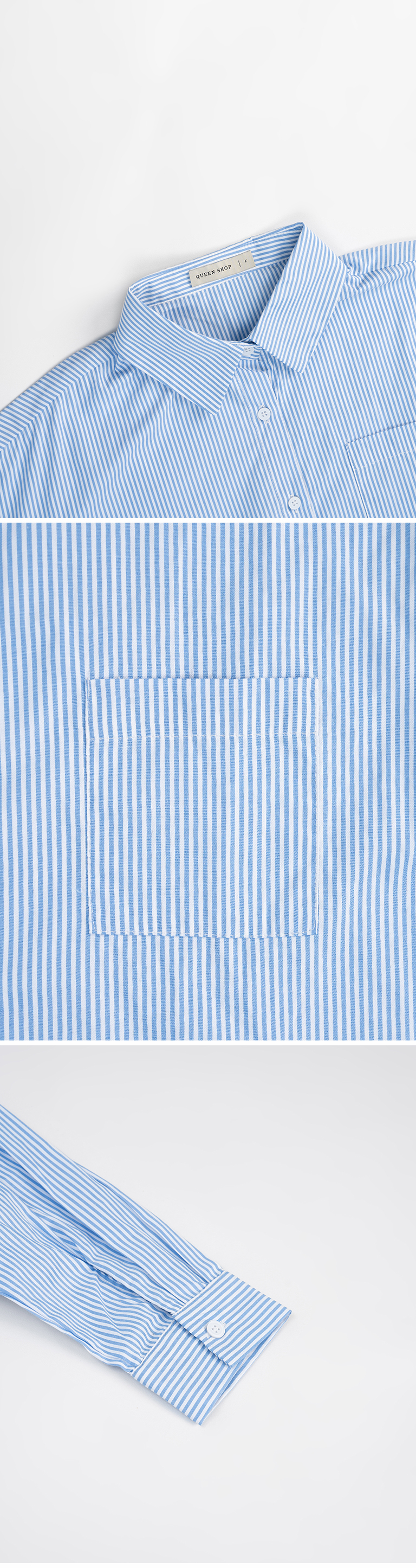 ストライプショート丈シャツ 2色展開