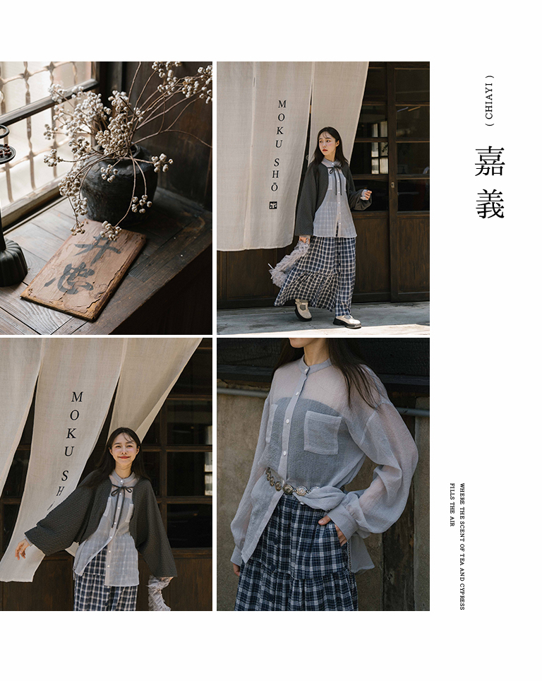 シアーダブルポケットバンドカラーシャツ 3色展開