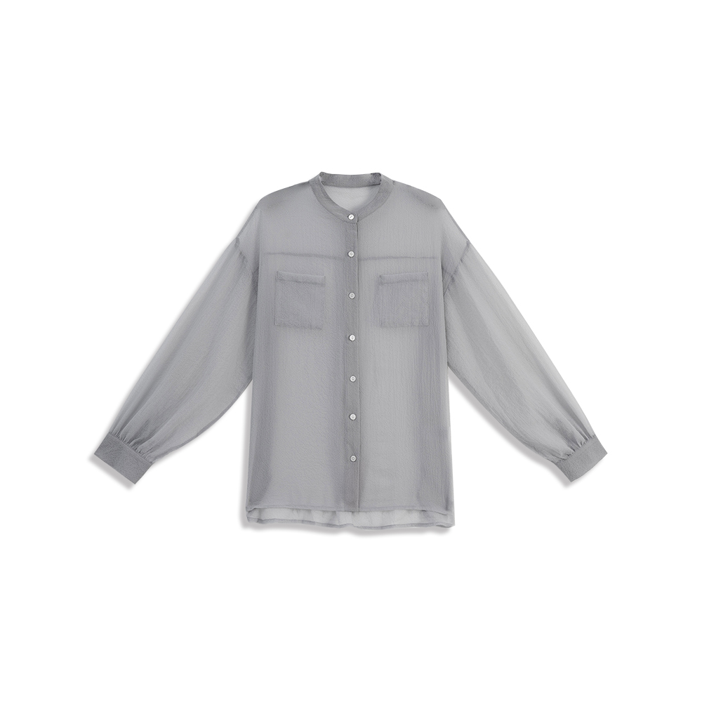 シアーダブルポケットバンドカラーシャツ 3色展開
