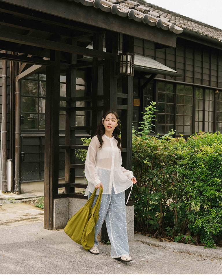 シアーダブルポケットバンドカラーシャツ 3色展開