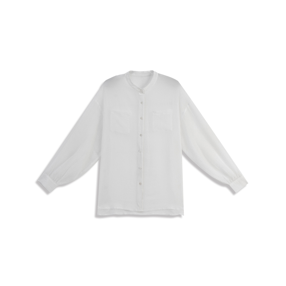 シアーダブルポケットバンドカラーシャツ 3色展開