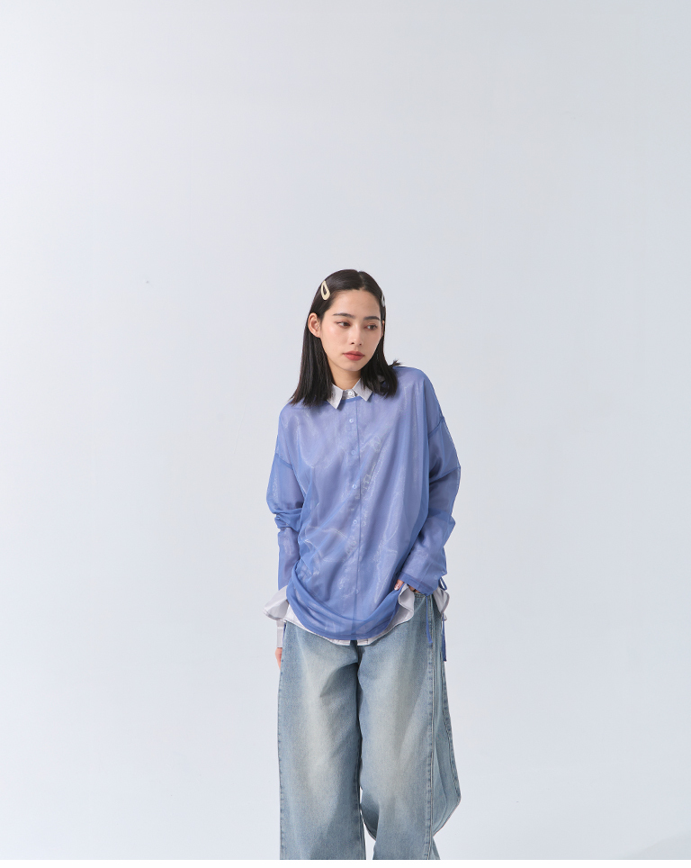 ツヤシアープリーツシャツ 3色展開