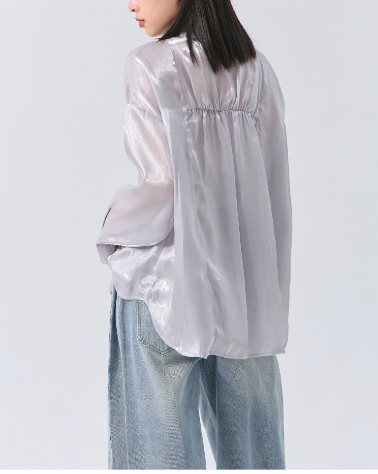 ツヤシアープリーツシャツ 3色展開