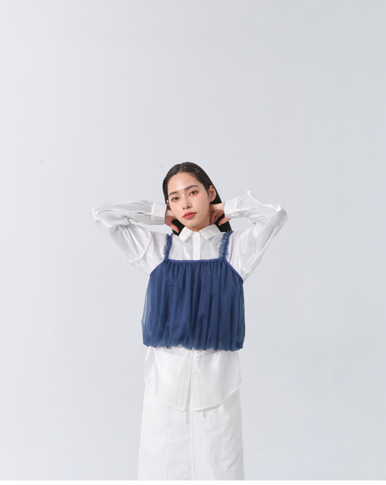 ツヤシアープリーツシャツ 3色展開