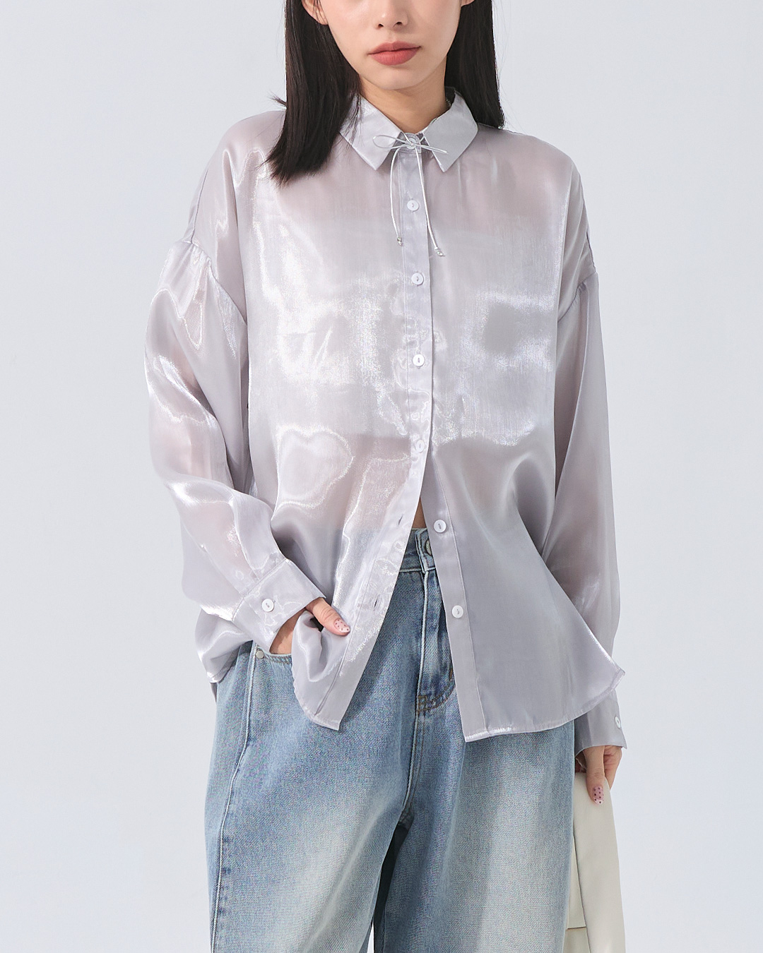 ツヤシアープリーツシャツ 3色展開