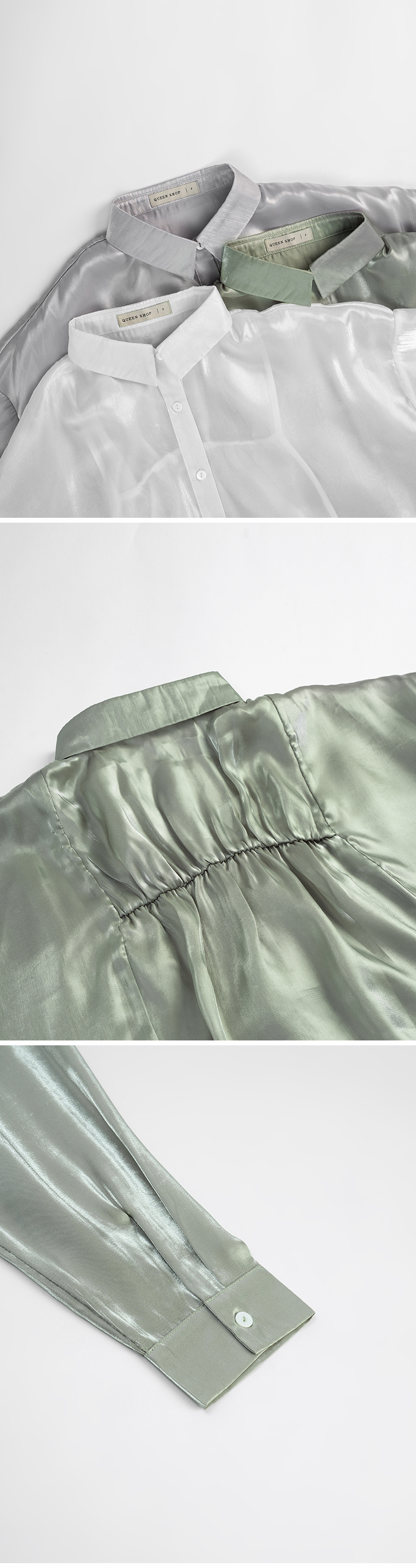ツヤシアープリーツシャツ 3色展開
