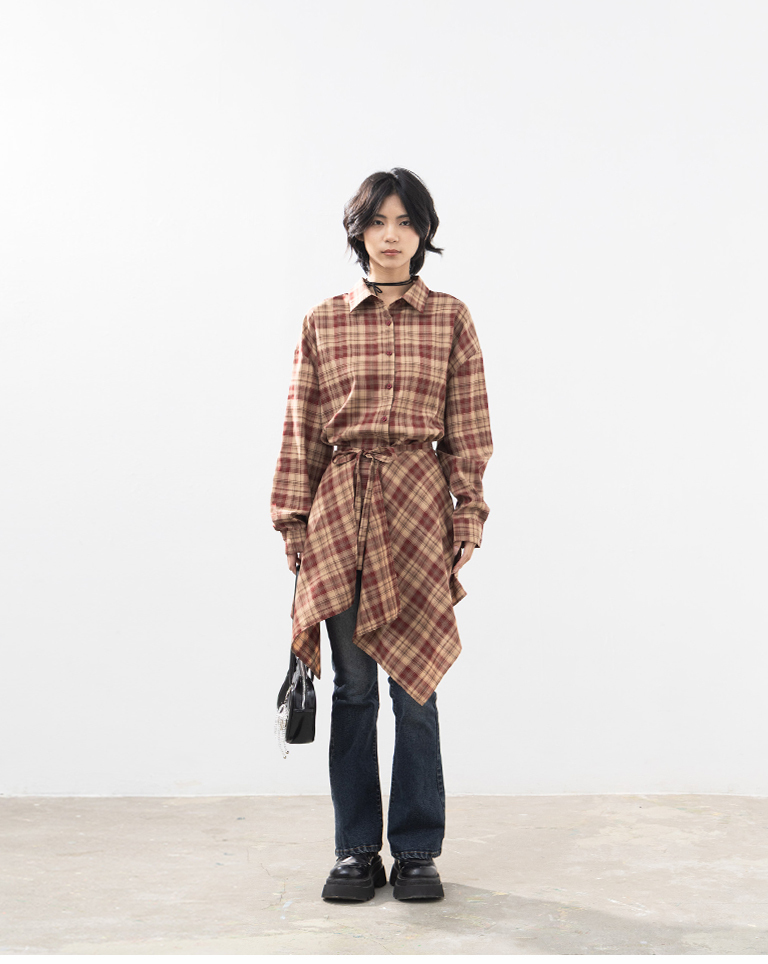 レトロチェックセパレートシャツ 2色展開