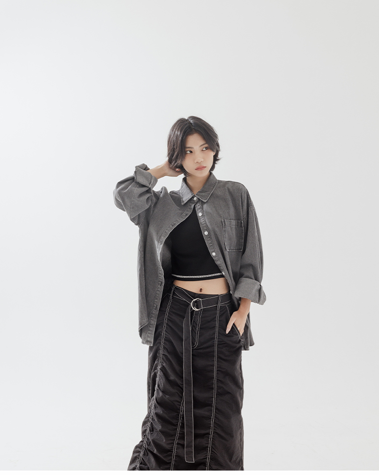 ウォッシュドコットデニムシャツ 2色展開