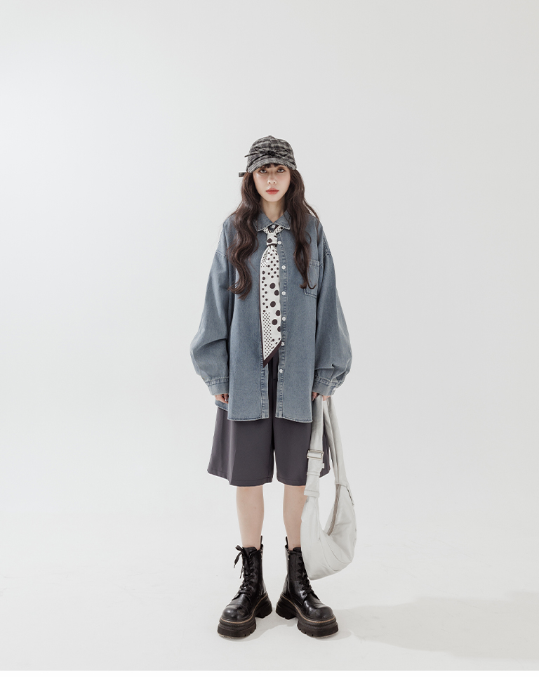 ウォッシュドコットデニムシャツ 2色展開