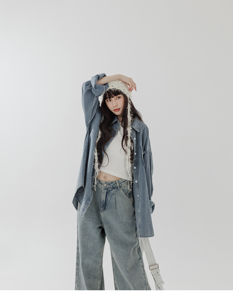 ウォッシュドコットデニムシャツ 2色展開