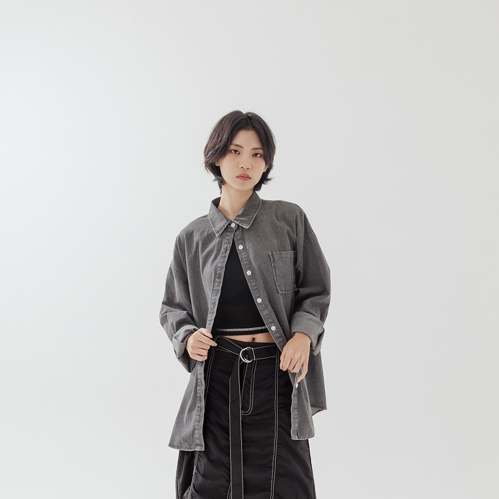 ウォッシュドコットデニムシャツ 2色展開