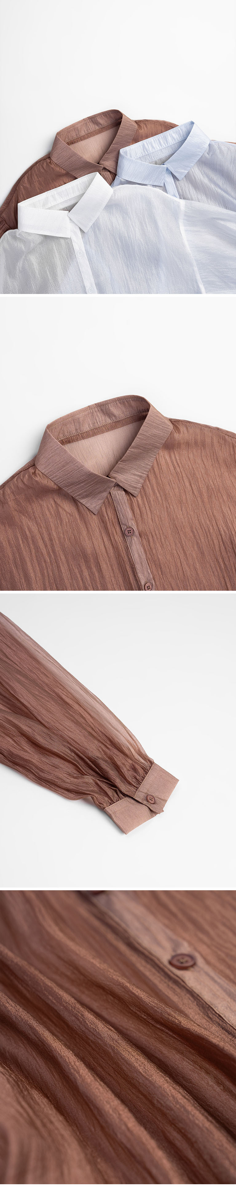 シアーショートシャツ 3色展開