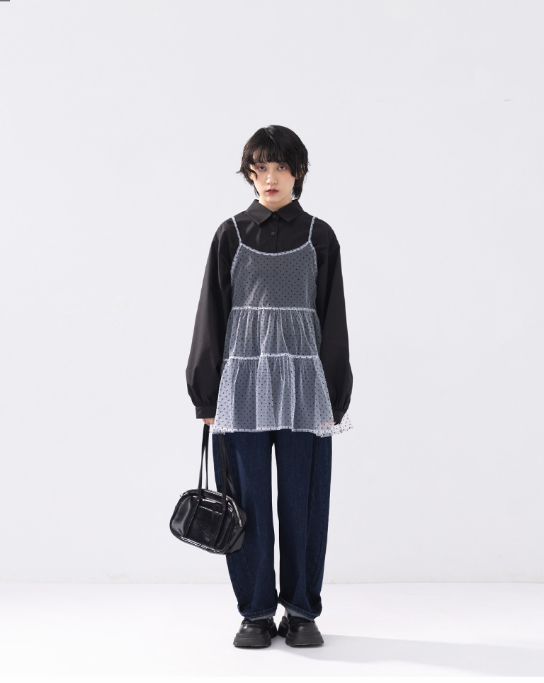 バックドロストクロップドシャツ 3色展開