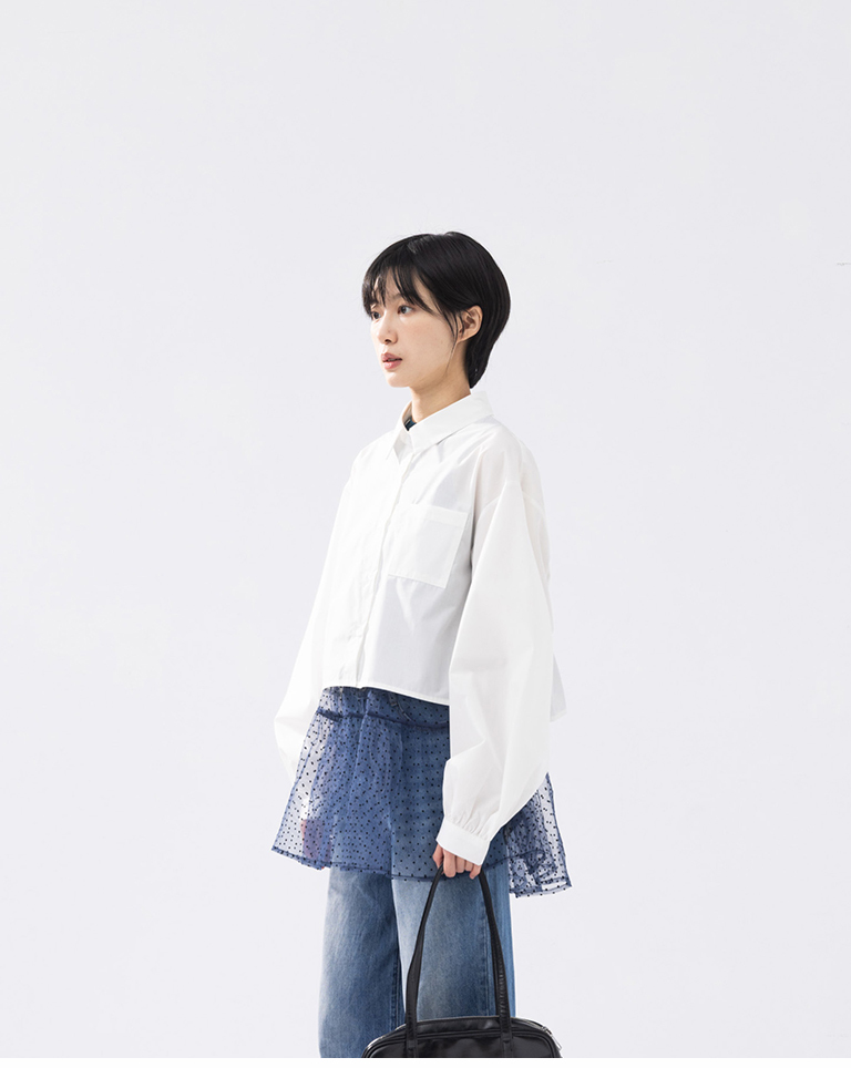 バックドロストクロップドシャツ 3色展開