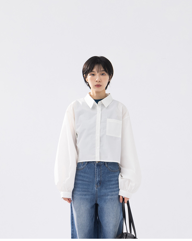 バックドロストクロップドシャツ 3色展開