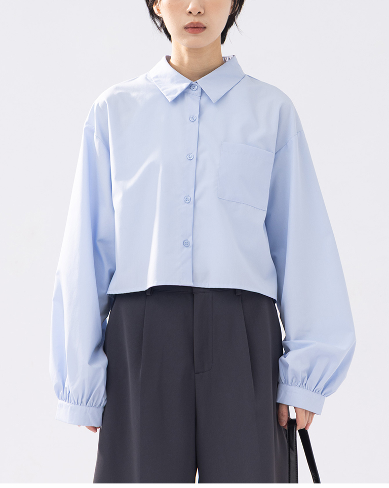 バックドロストクロップドシャツ 3色展開