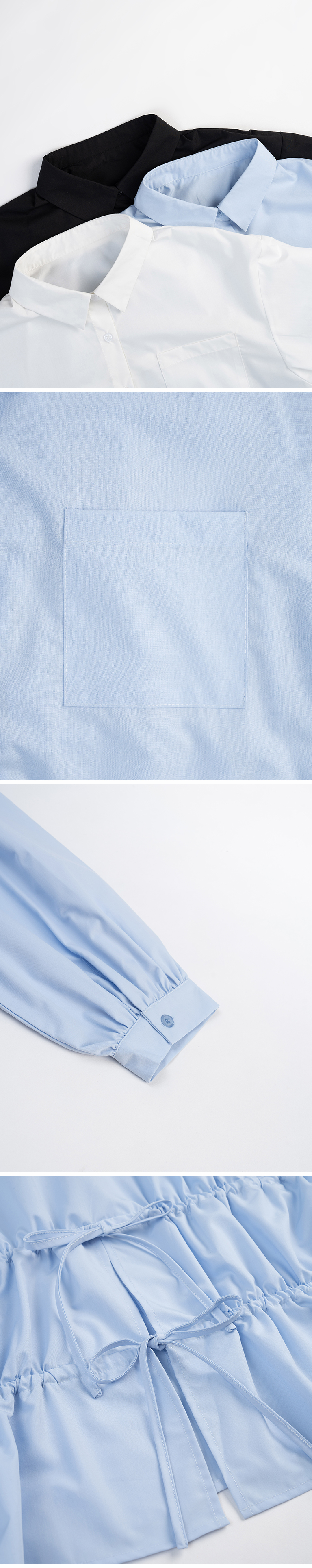 バックドロストクロップドシャツ 3色展開