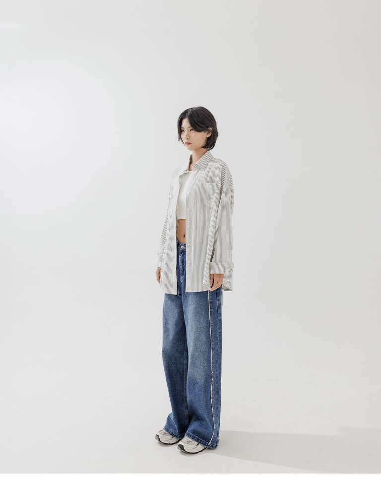 ストライプロングスリーブシャツ