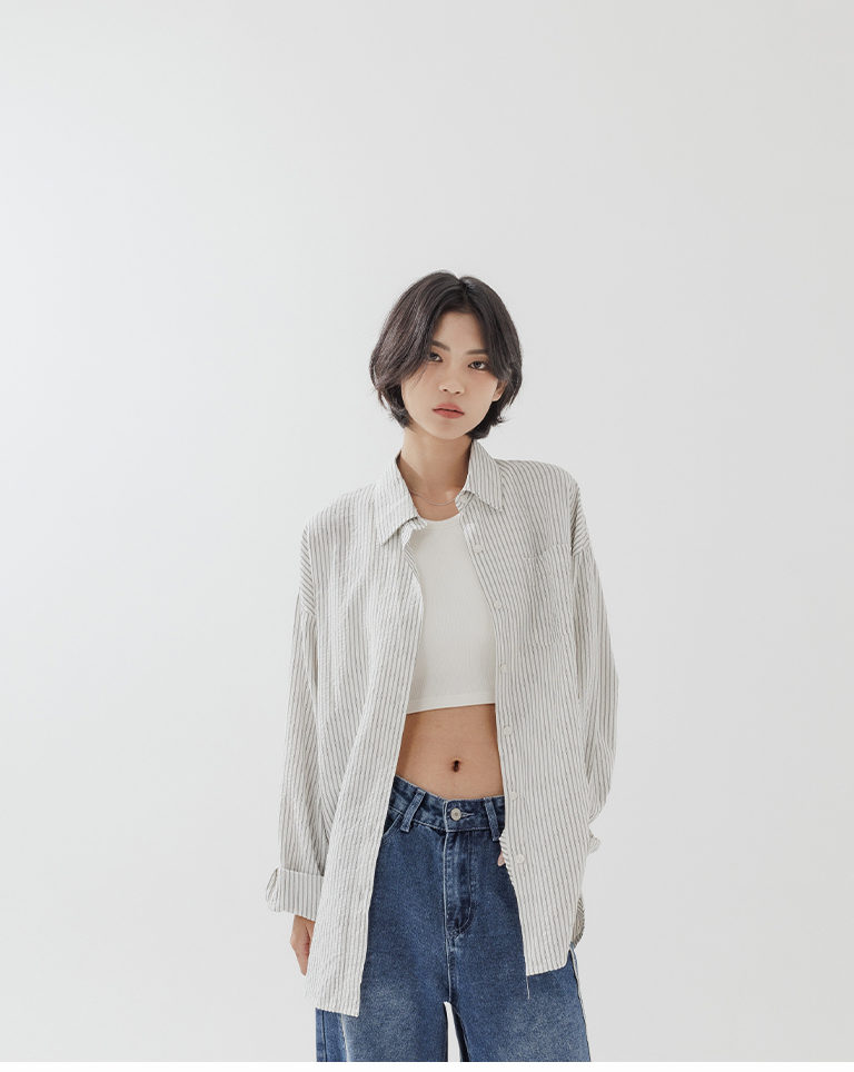 ストライプロングスリーブシャツ