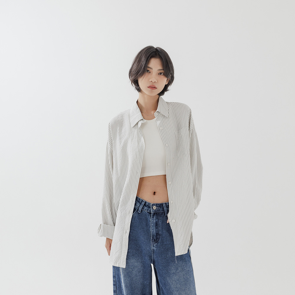 ストライプロングスリーブシャツ