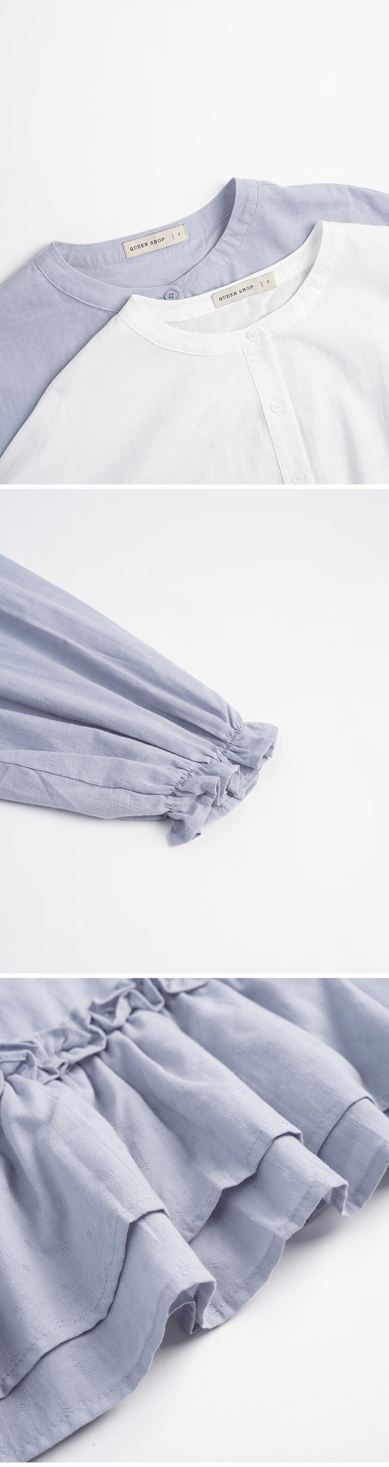 フリル裾ラウンドネックシャツ 2色展開