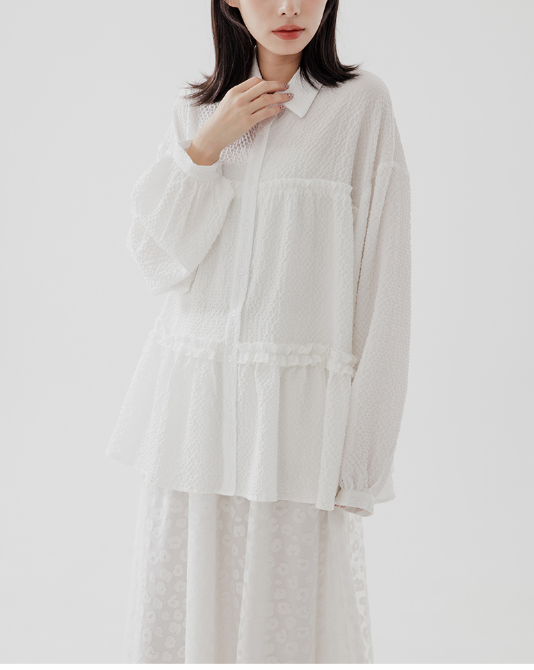 フリルフレアワイドシャツ 3色展開