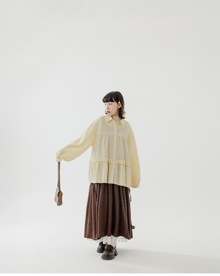 フリルフレアワイドシャツ 3色展開