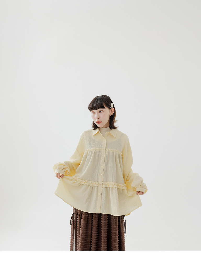 フリルフレアワイドシャツ 3色展開