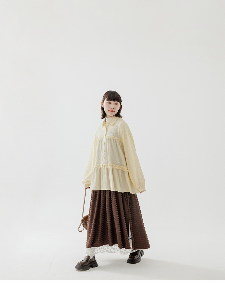 フリルフレアワイドシャツ 3色展開