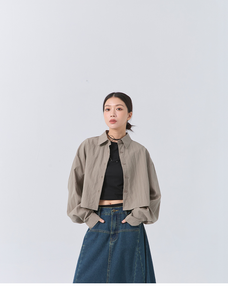 バックタックショートシャツ 4色展開