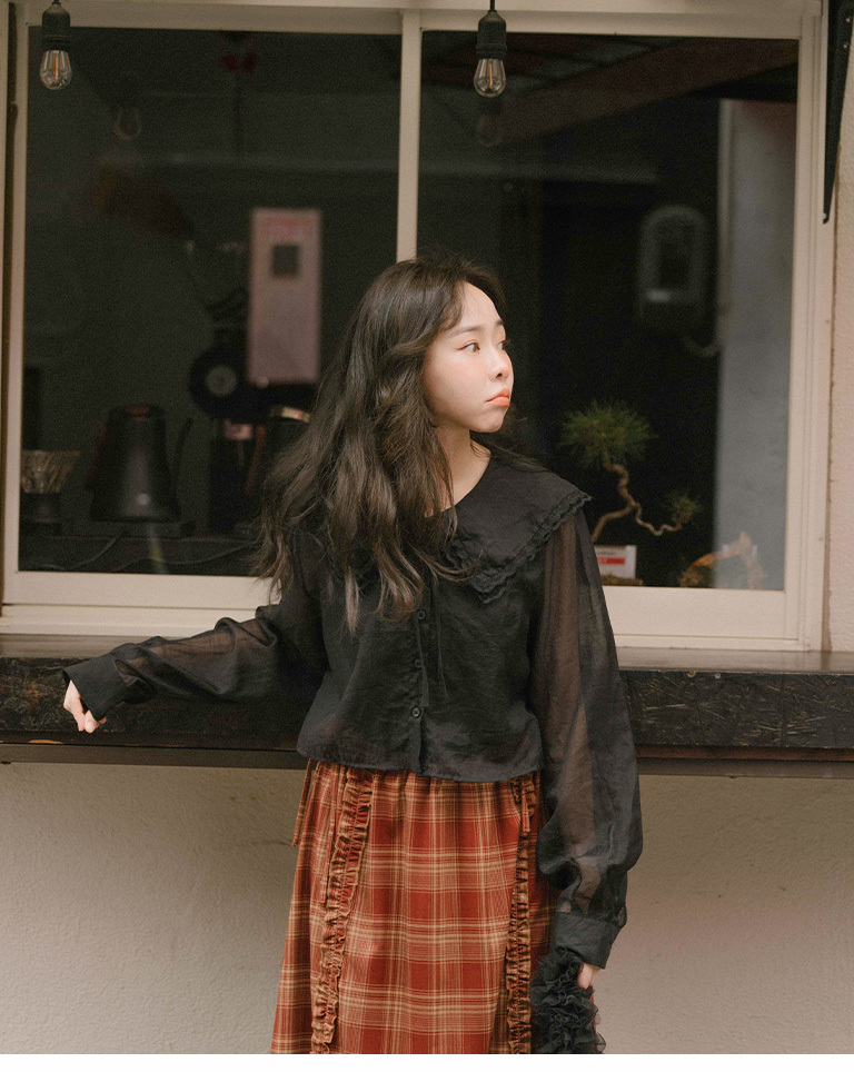 レースカラーショートシャツ 2色展開