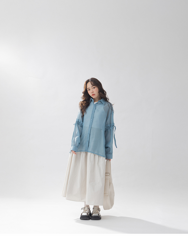 シアーシャツカーディガン　2色展開