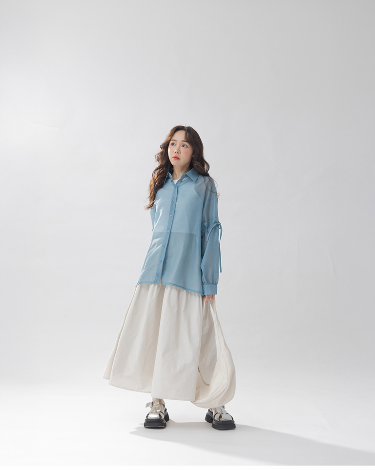 シアーシャツカーディガン　2色展開