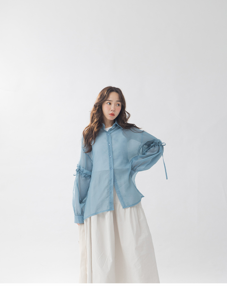 シアーシャツカーディガン　2色展開