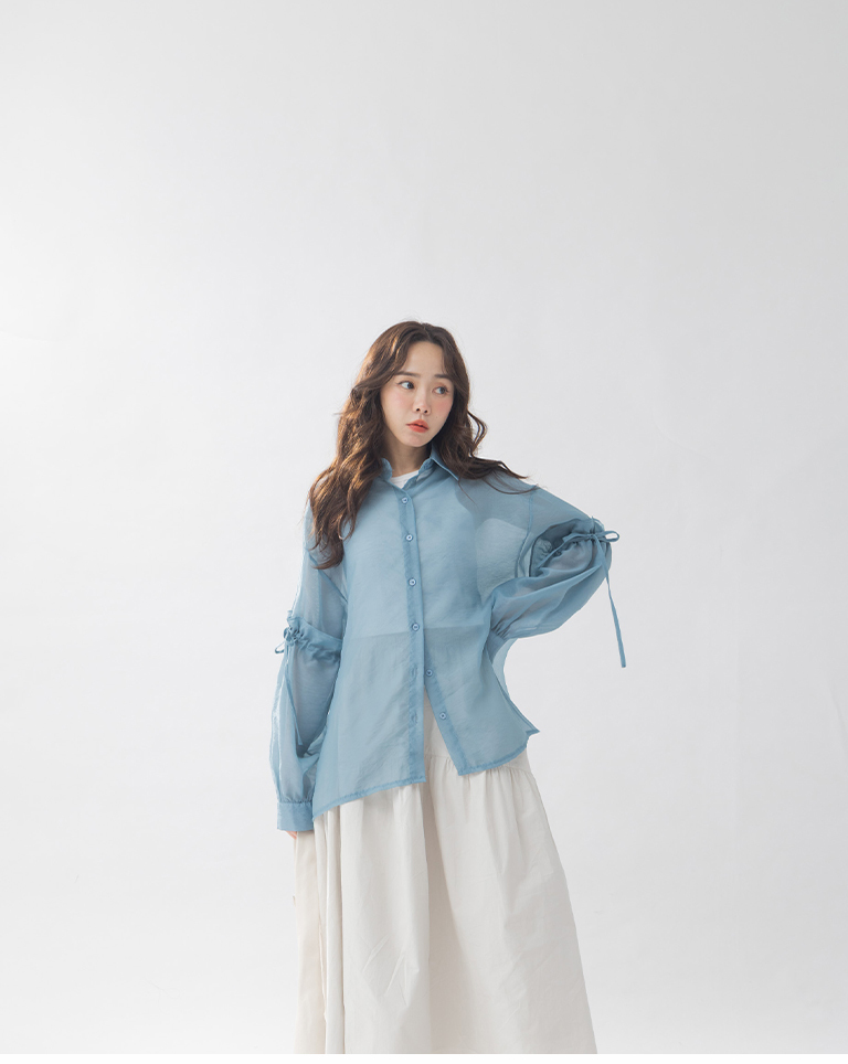 シアーシャツカーディガン　2色展開