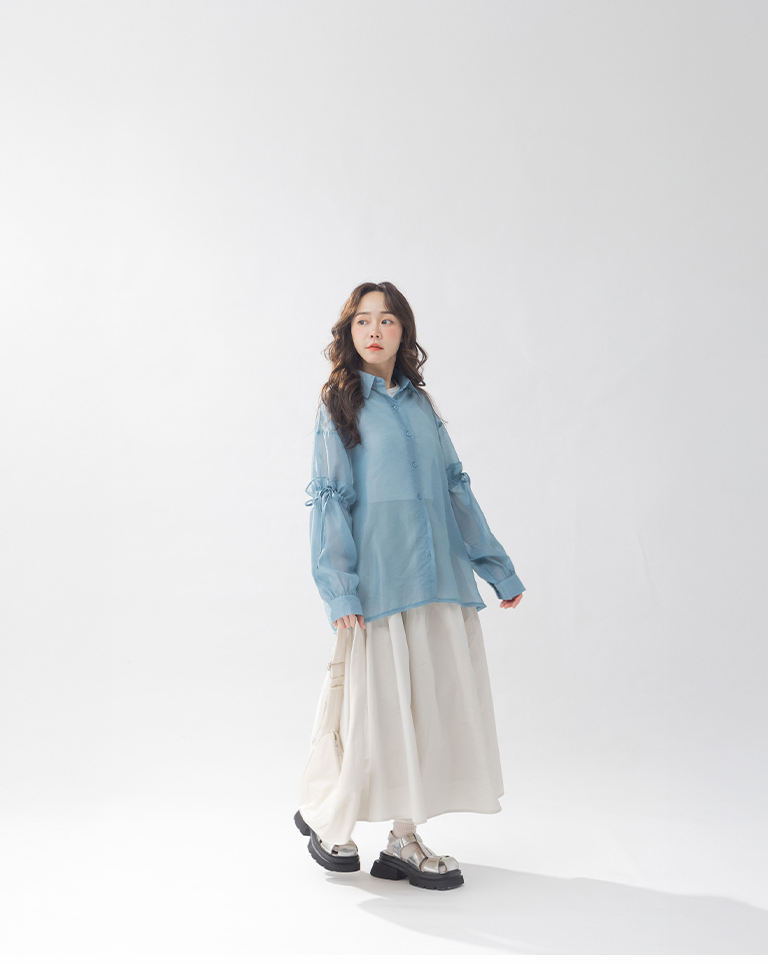 シアーシャツカーディガン　2色展開