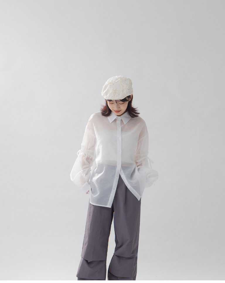 シアーシャツカーディガン　2色展開