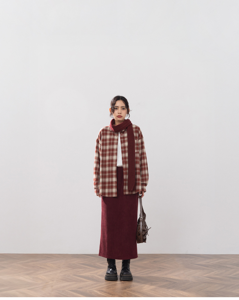 チェックオーバーサイズシャツ 2色展開