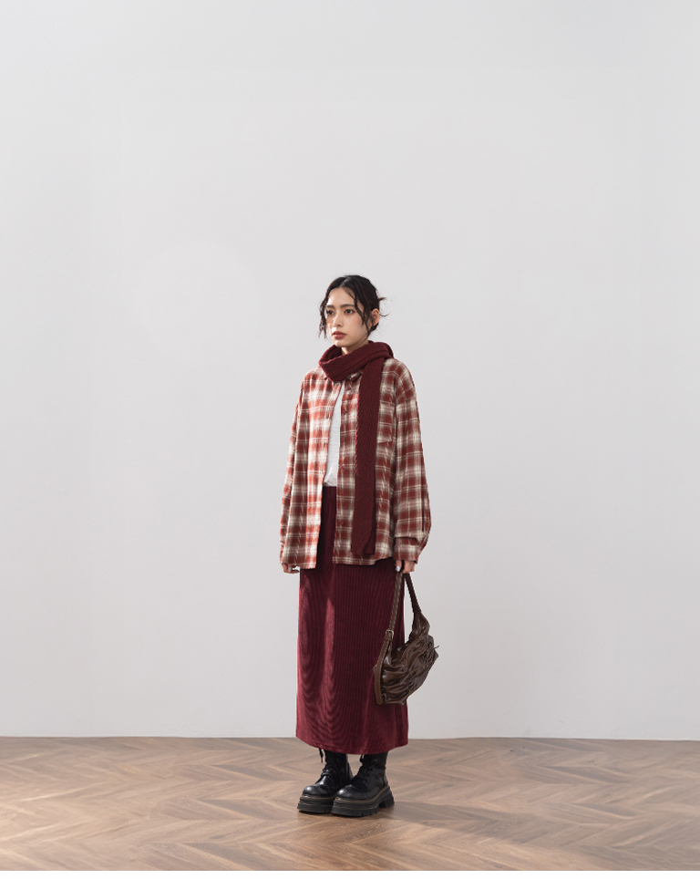 チェックオーバーサイズシャツ 2色展開