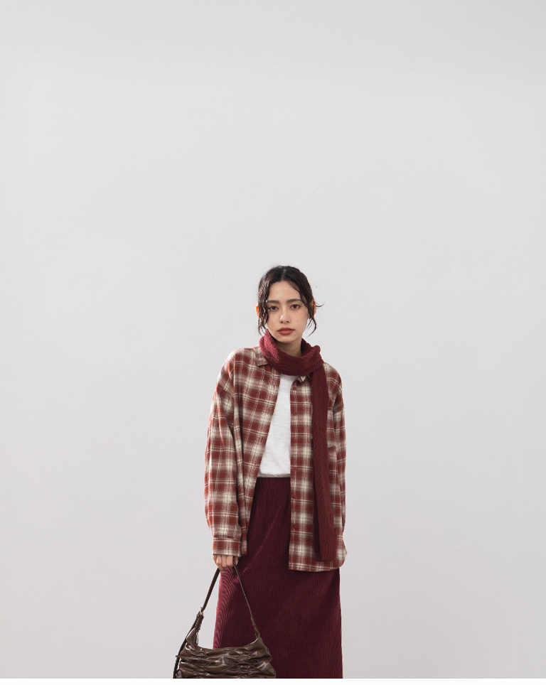 チェックオーバーサイズシャツ 2色展開