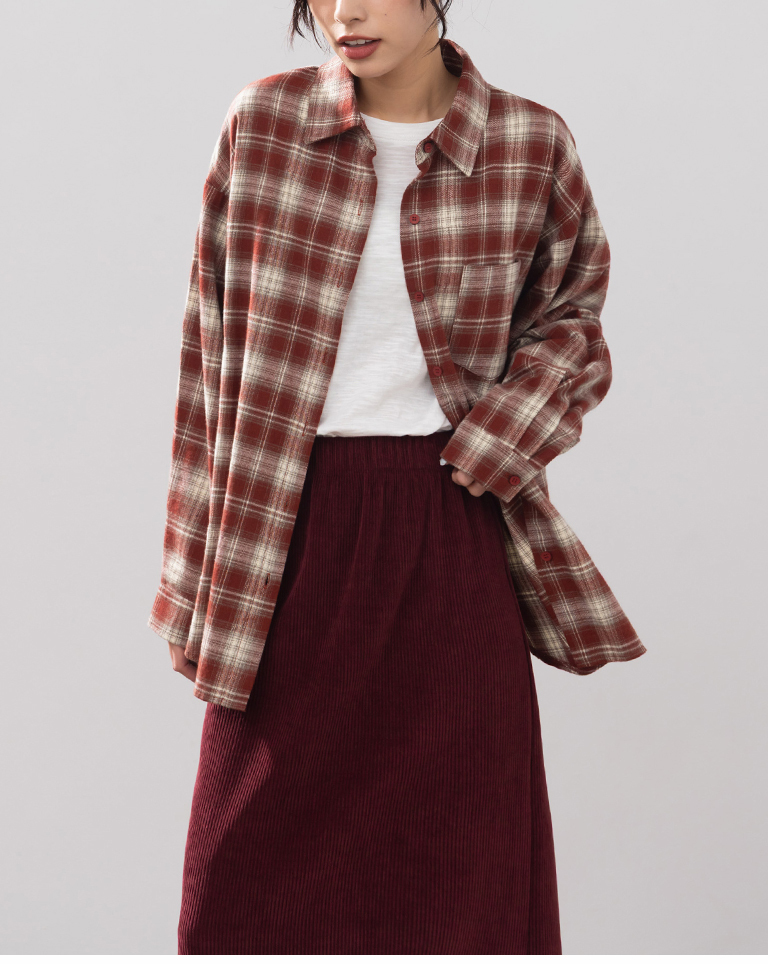 チェックオーバーサイズシャツ 2色展開