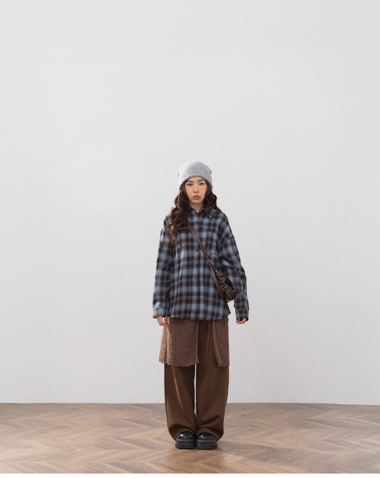 チェックオーバーサイズシャツ 2色展開