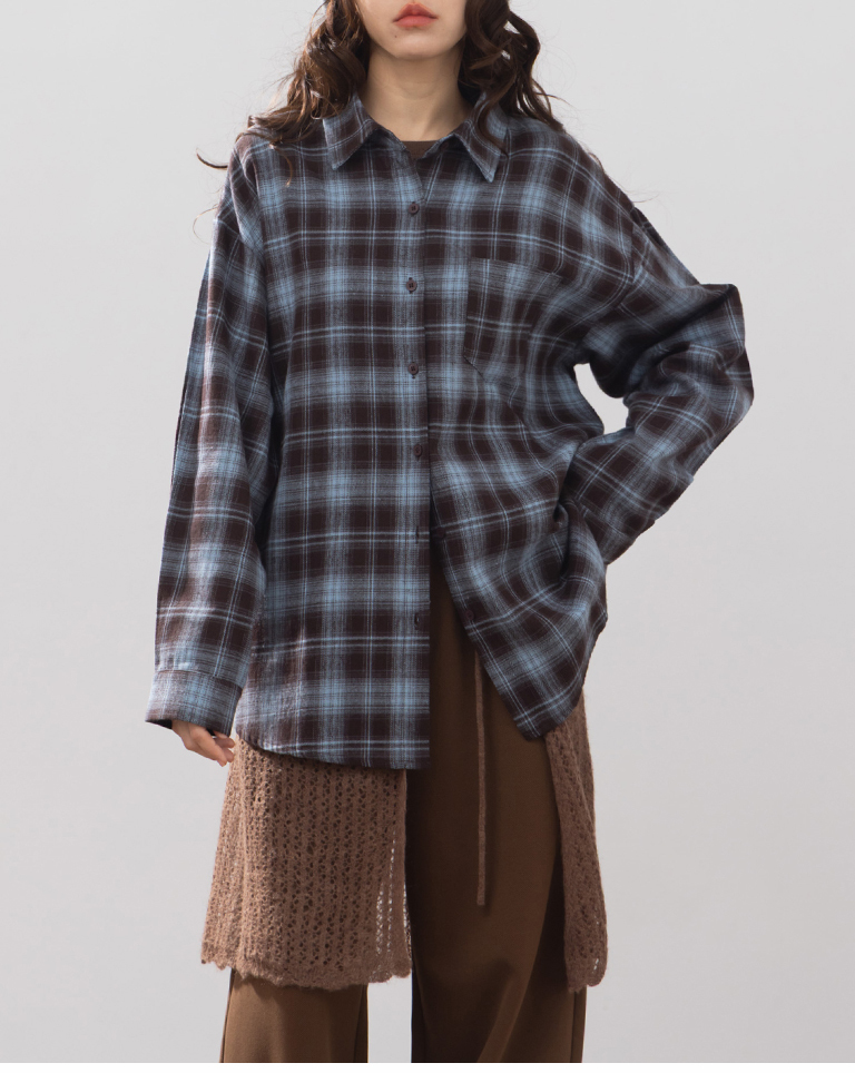 チェックオーバーサイズシャツ 2色展開