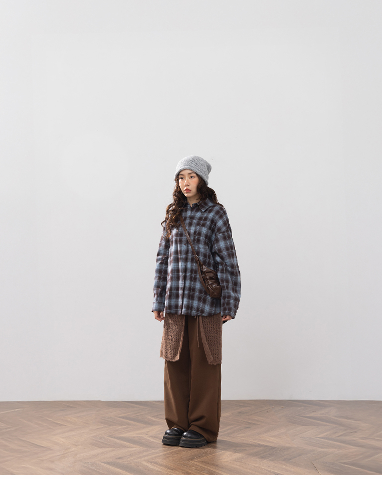 チェックオーバーサイズシャツ 2色展開